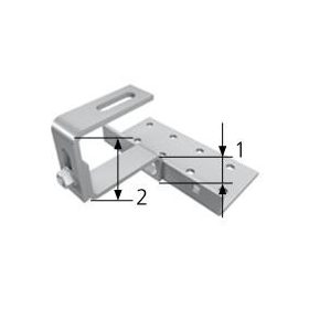   K2 tetőkampó Vario 1, univerzális, 1 helyen állítható (acél: 30x6mm kampónál, 140x55x5mm fejrésznél)